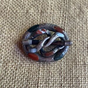 Antique Victorian Lovers Knot Scottish Agate